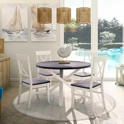 Tavolo rotondo moderno 120x76cm bianco noce Merlino