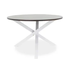 Tavolo rotondo moderno 120x76cm bianco noce Merlino