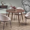 Tavolo rotondo moderno 110x76cm noce oro Panaro