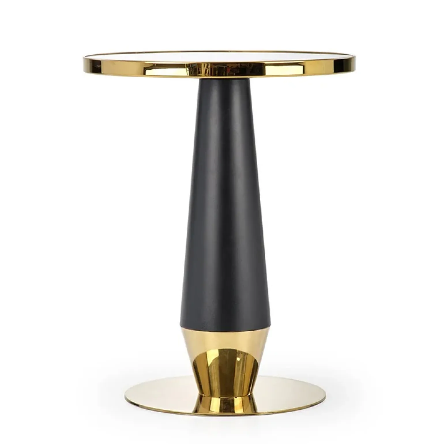 Tavolo rotondo moderno 59x74cm marmo nero oro Lugana