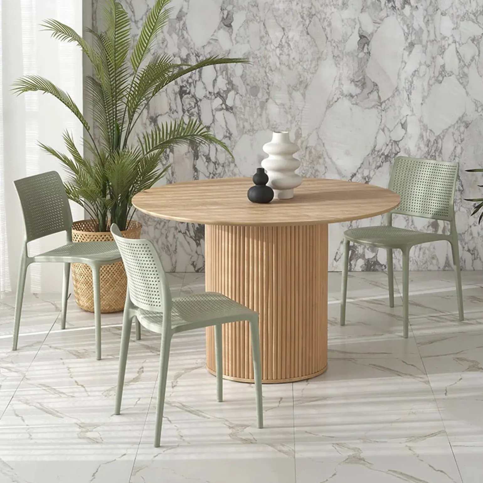 Tavolo rotondo moderno 120x78cm rovere naturale Italo