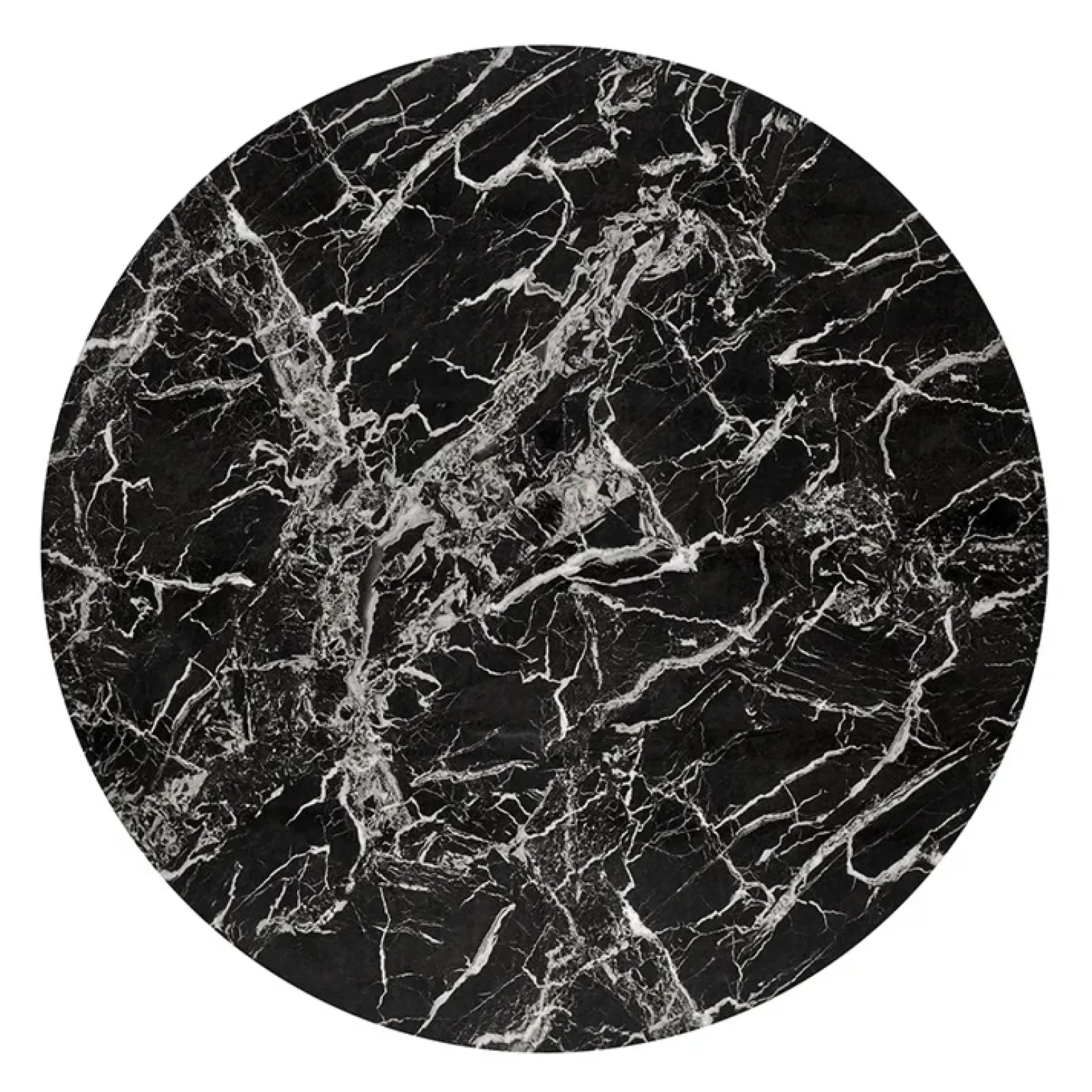 Tavolo rotondo moderno 100x73cm marmo nero oro Onorato