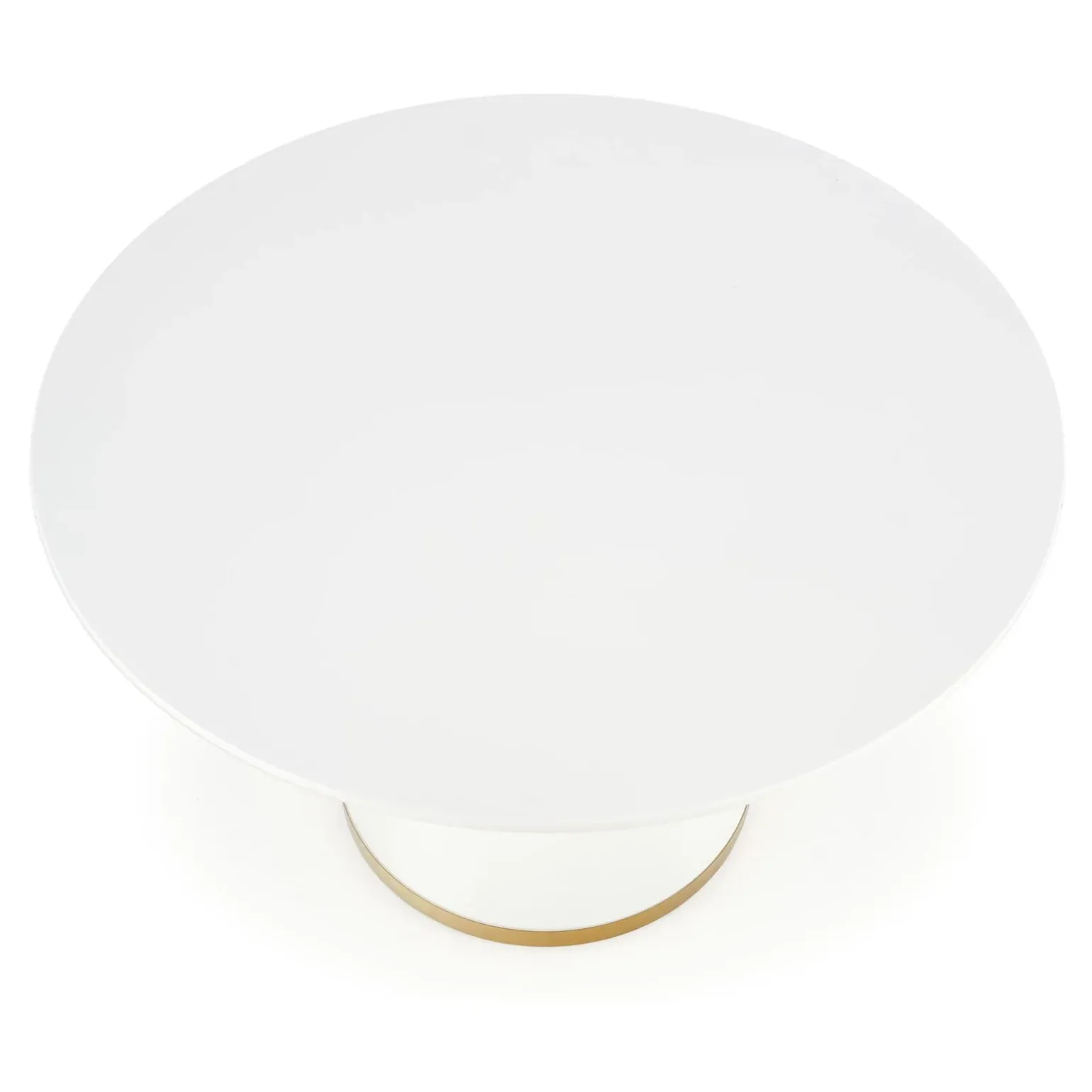 Tavolo rotondo 120x120cm da pranzo bianco laccato acciaio oro Ruby
