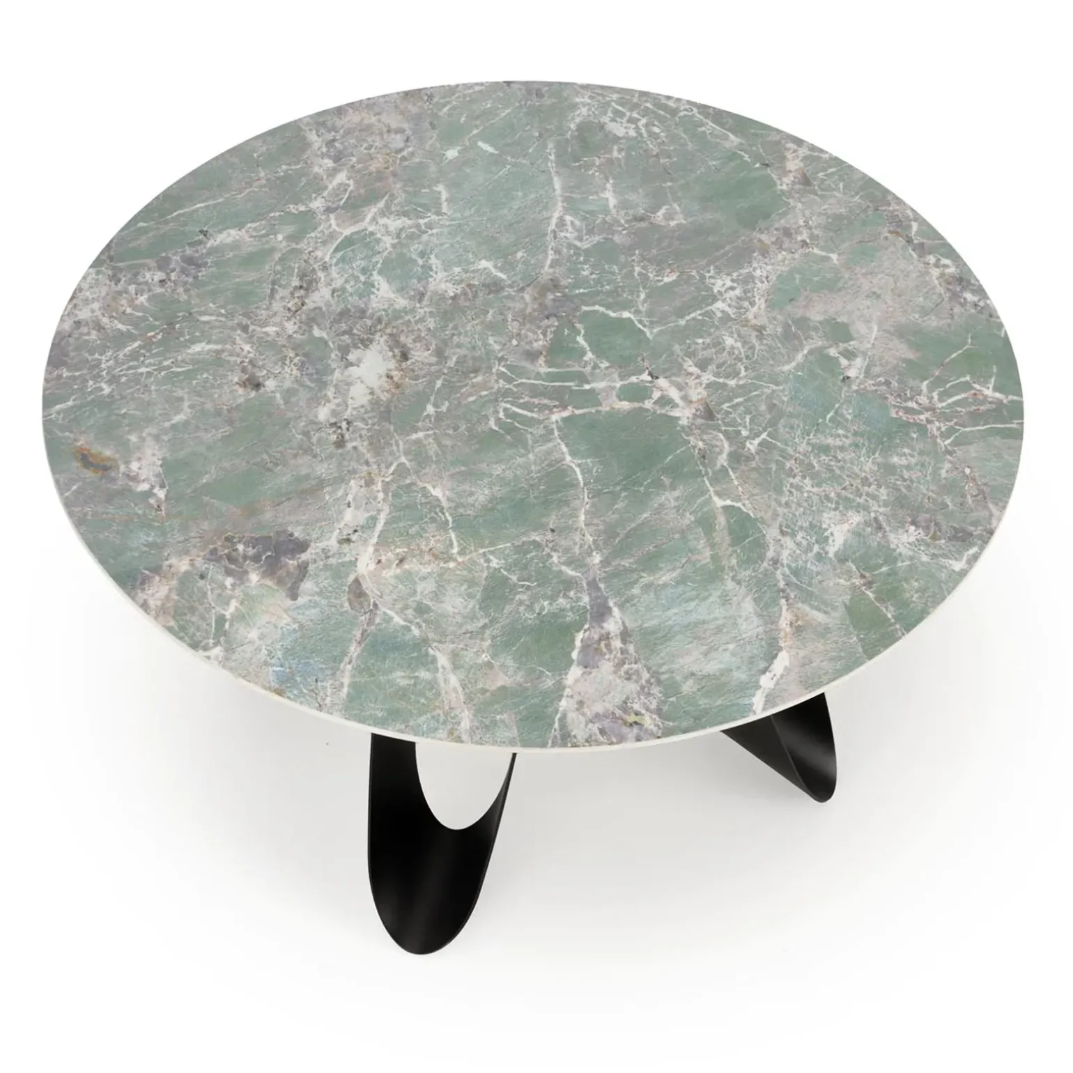 Tavolo rotondo 135x135cm moderno marmo verde nero Marmolada
