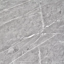 Tavolo rotondo 120x120cm moderno effetto marmo grigio acciaio oro Arak