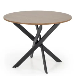 Tavolo rotondo 100x100cm moderno noce nero Dormelada