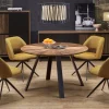 Tavolo rotondo 120x120cm moderno rovere noce nero Camomilla