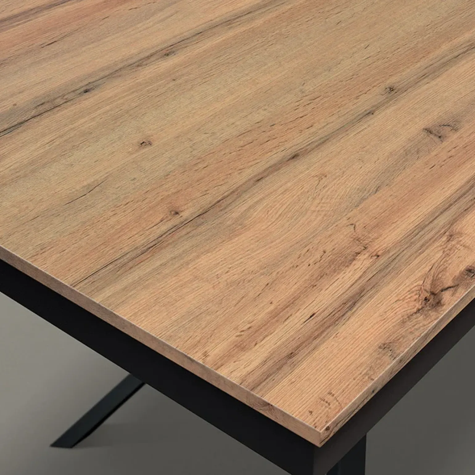 Tavolo 180x90 cm rovere rustico metallo Gaya