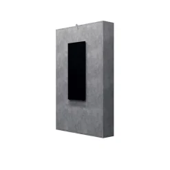 Tavolo 135x203cm a scomparsa moderno rettangolare cemento nero Hope