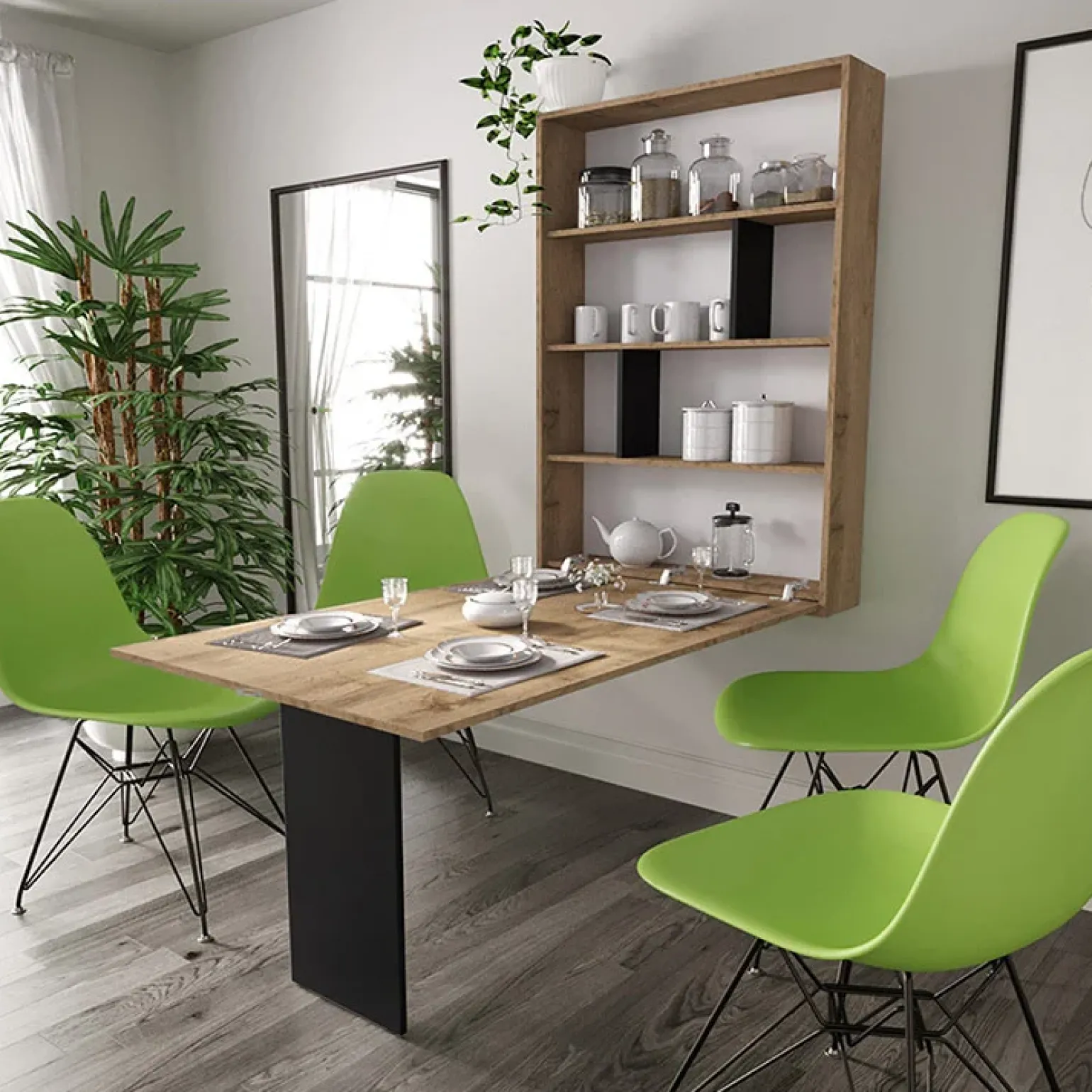 Tavolo 135x203cm a scomparsa moderno rettangolare rovere nero Hope