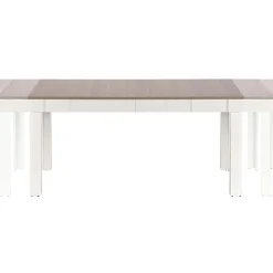 Tavolo 130/170x80cm da pranzo allungabile moderno bianco acciaio Gubbio