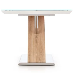 Tavolo 160x90cm da pranzo in vetro bianco acciaio cromato Mango Gihome®