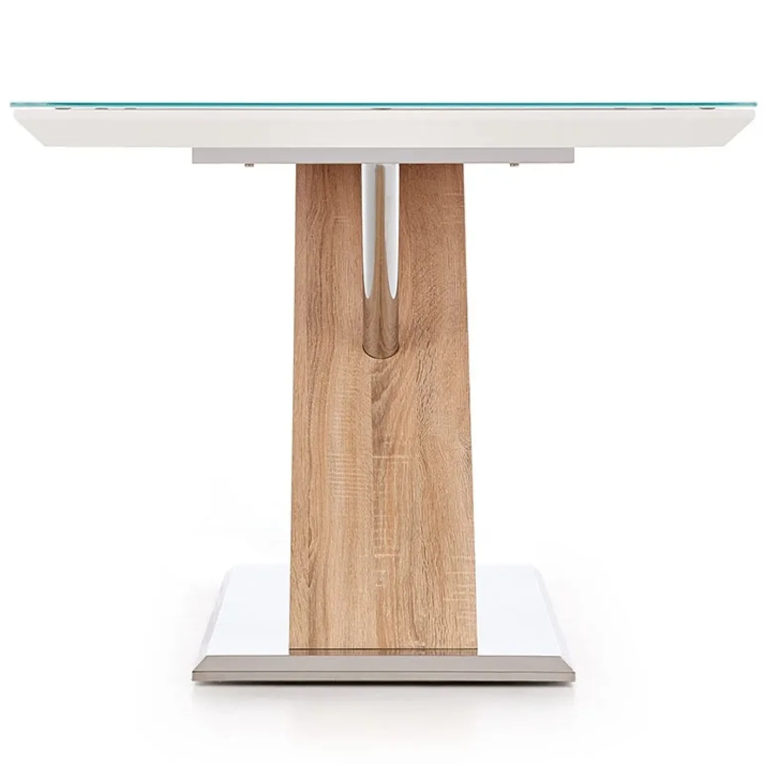 Tavolo 160x90cm da pranzo in vetro bianco acciaio cromato Mango Gihome®