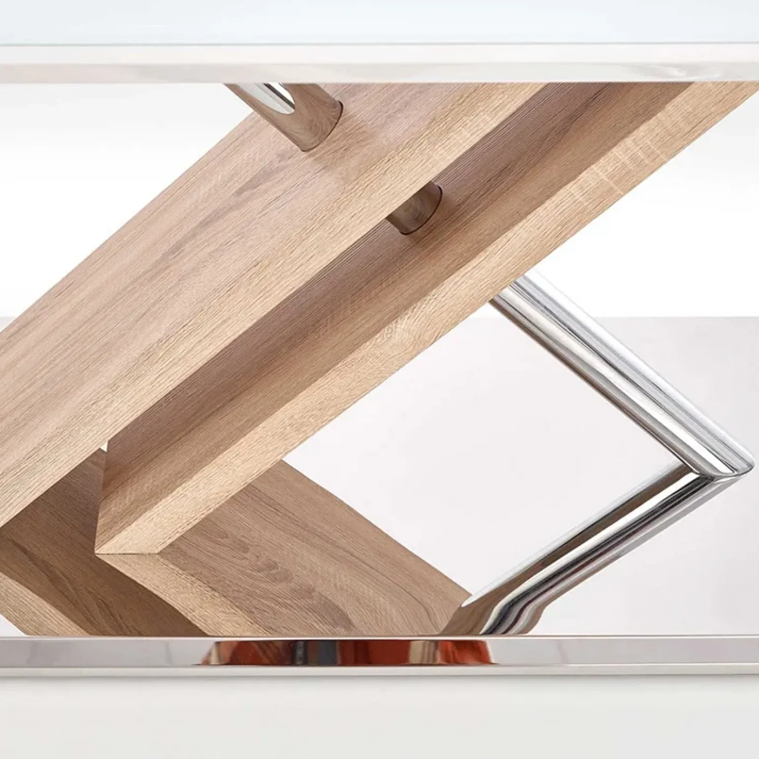 Tavolo 160x90cm da pranzo in vetro bianco acciaio cromato Mango Gihome®
