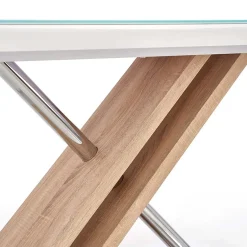 Tavolo 160x90cm da pranzo in vetro bianco acciaio cromato Mango Gihome®