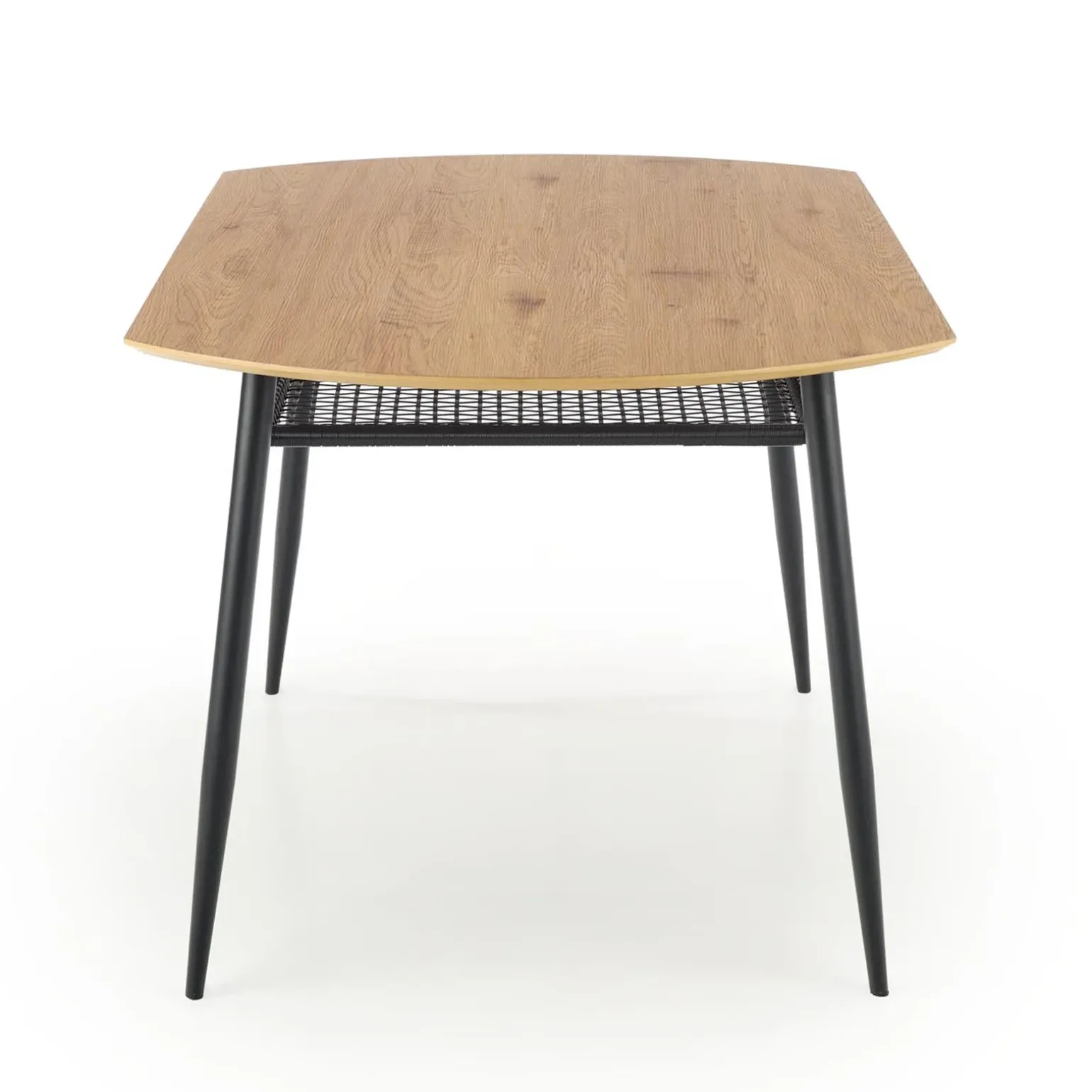 Tavolo 160x90cm da pranzo moderno rovere dorato nero Wilson