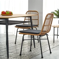 Tavolo 160x90cm da pranzo moderno rovere dorato nero Wilson