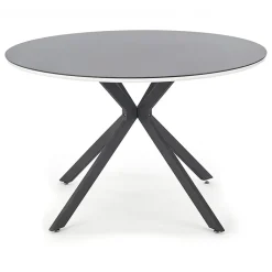 Tavolo 120x120cm da pranzo rotondo moderno vetro nero Anice Gihome®