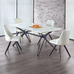 Tavolo 160x90cm design rettangolare laccato bianco lucido nero Ercole