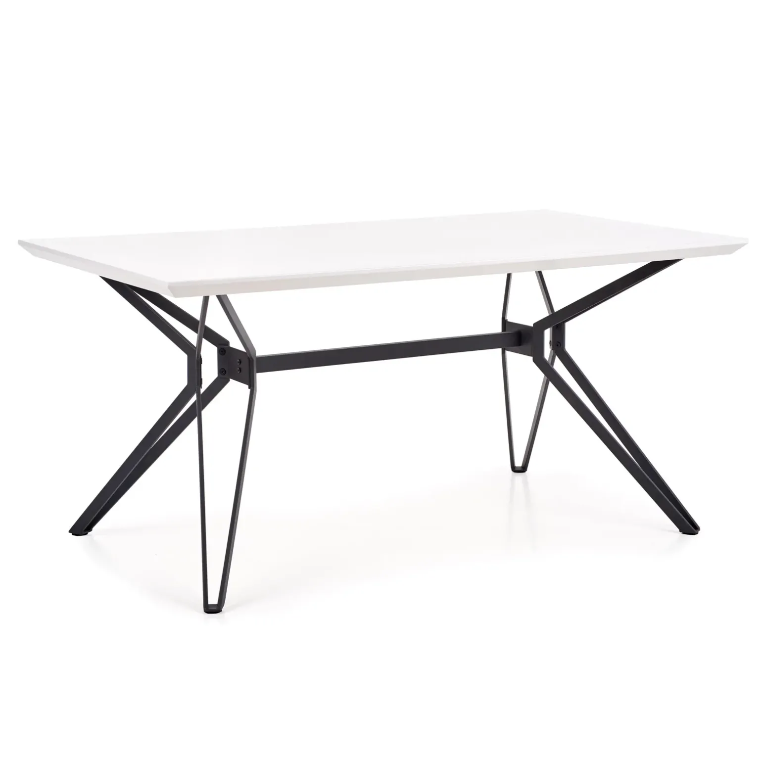Tavolo 160x90cm design rettangolare laccato bianco lucido nero Ercole