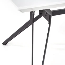 Tavolo 160x90cm design rettangolare laccato bianco lucido nero Ercole