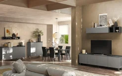 Tavolo 210x90cm grigio scuro gambe in metallo Jonson