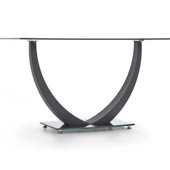 Tavolo 140x80cm in vetro moderno industrial nero Aidan Gihome®