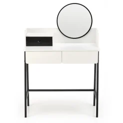 Toeletta da trucco con specchio 80x120cm bianco nero Miralda
