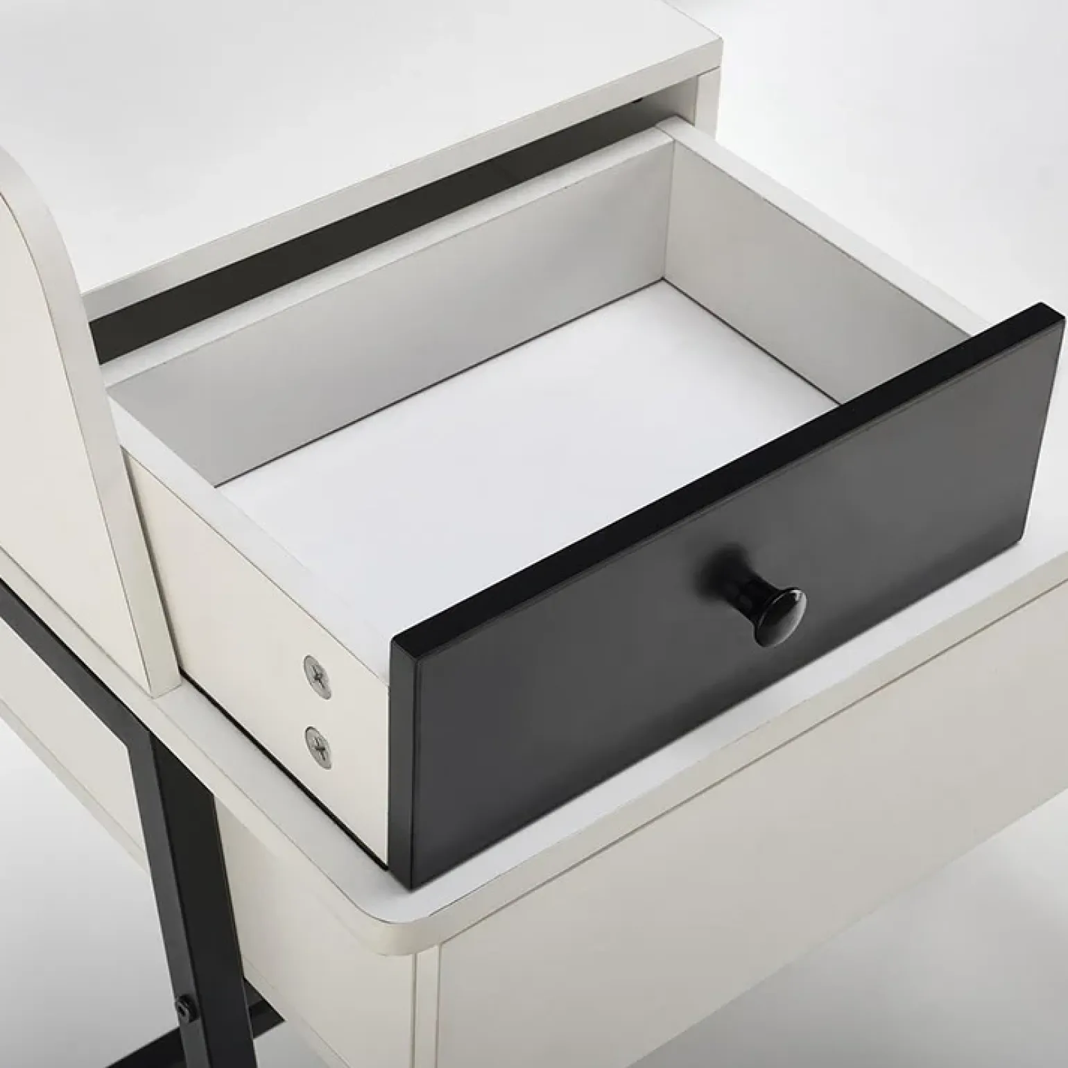 Toeletta da trucco con specchio 80x120cm bianco nero Miralda