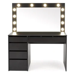 Toeletta da trucco con specchio 120x140cm con LED nero Cherie