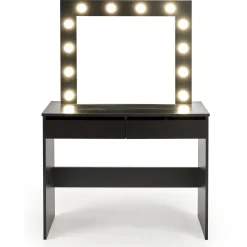 Toeletta da trucco con specchio 94x140cm con LED nero Bloom