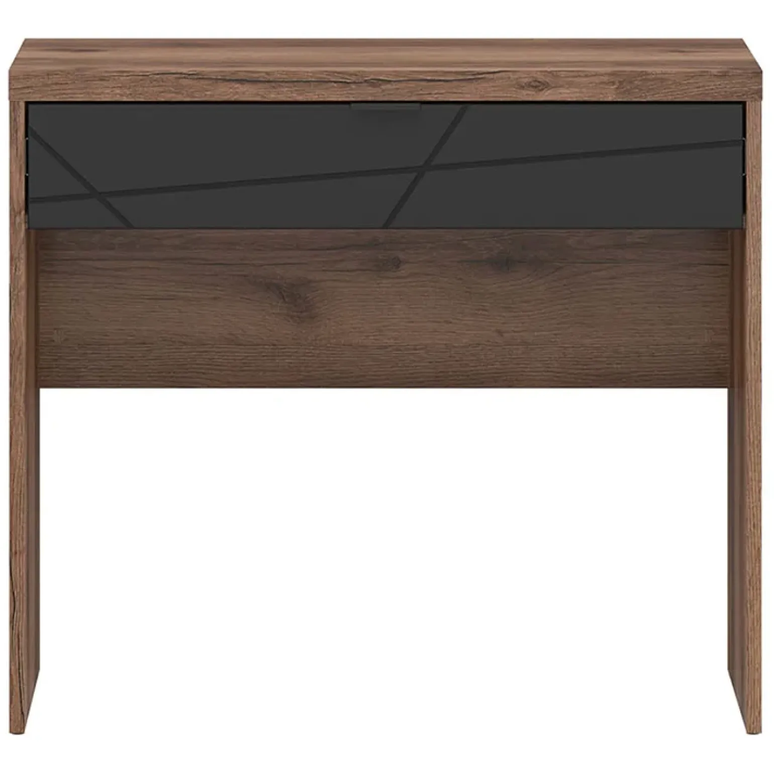 Toletta trucco consolle 90x80cm rovere scuro nero opaco Elin