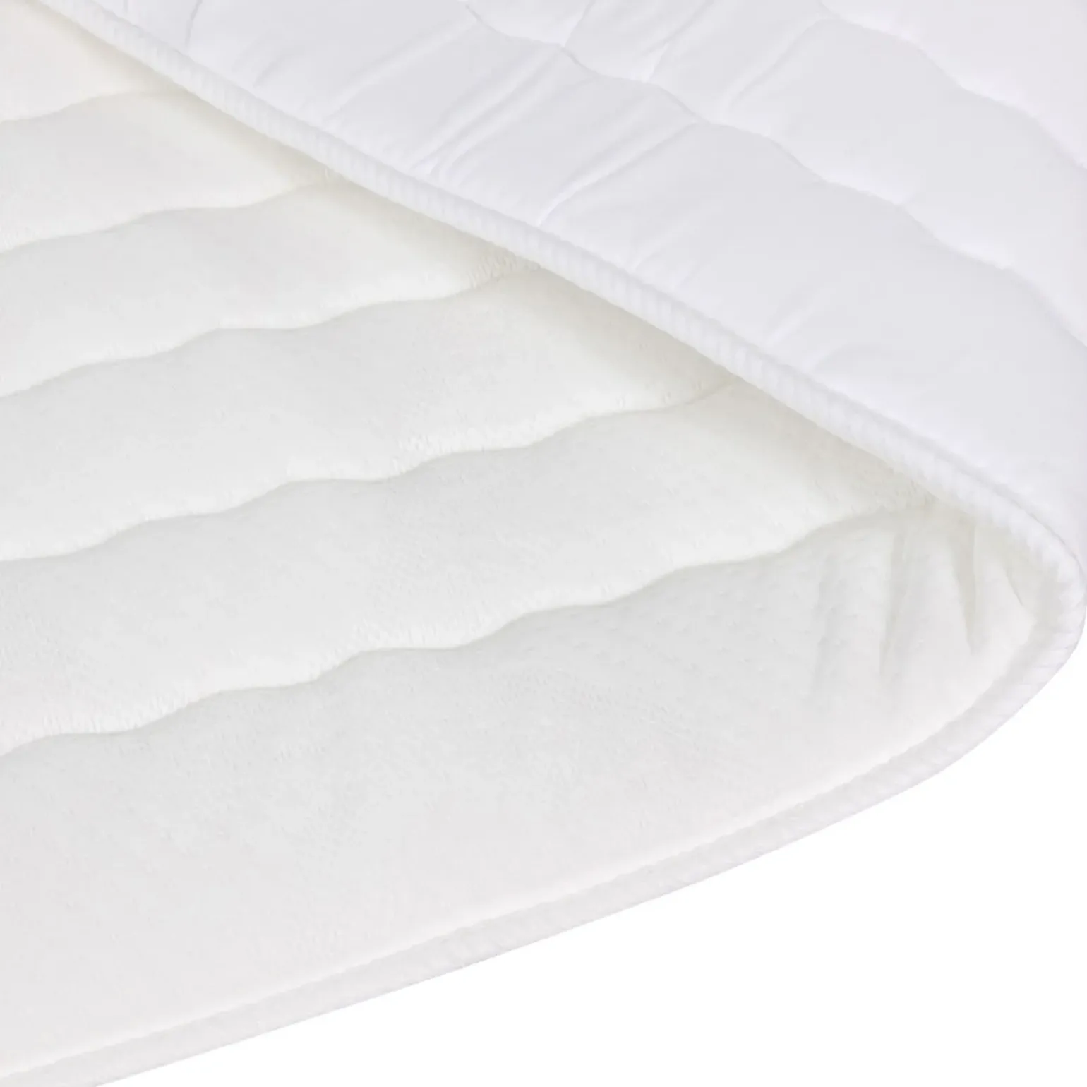 Topper alla francese 140x200cm trapuntato imbottito con elastici bianco Corsica