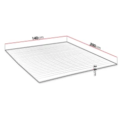 Topper alla francese 140x200cm trapuntato imbottito con elastici bianco Corsica