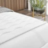 Topper matrimoniale king size 200x200cm trapuntato imbottito con elastici bianco Corsica
