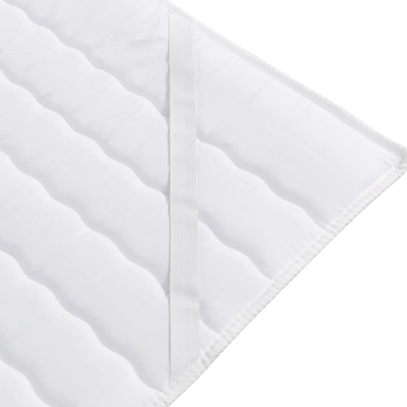 Topper matrimoniale king size 200x200cm trapuntato imbottito con elastici bianco Corsica