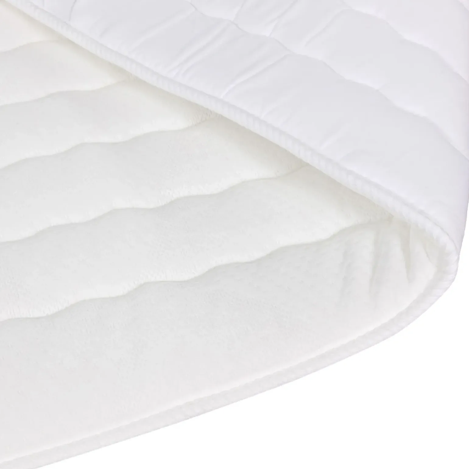 Topper matrimoniale king size 200x200cm trapuntato imbottito con elastici bianco Corsica