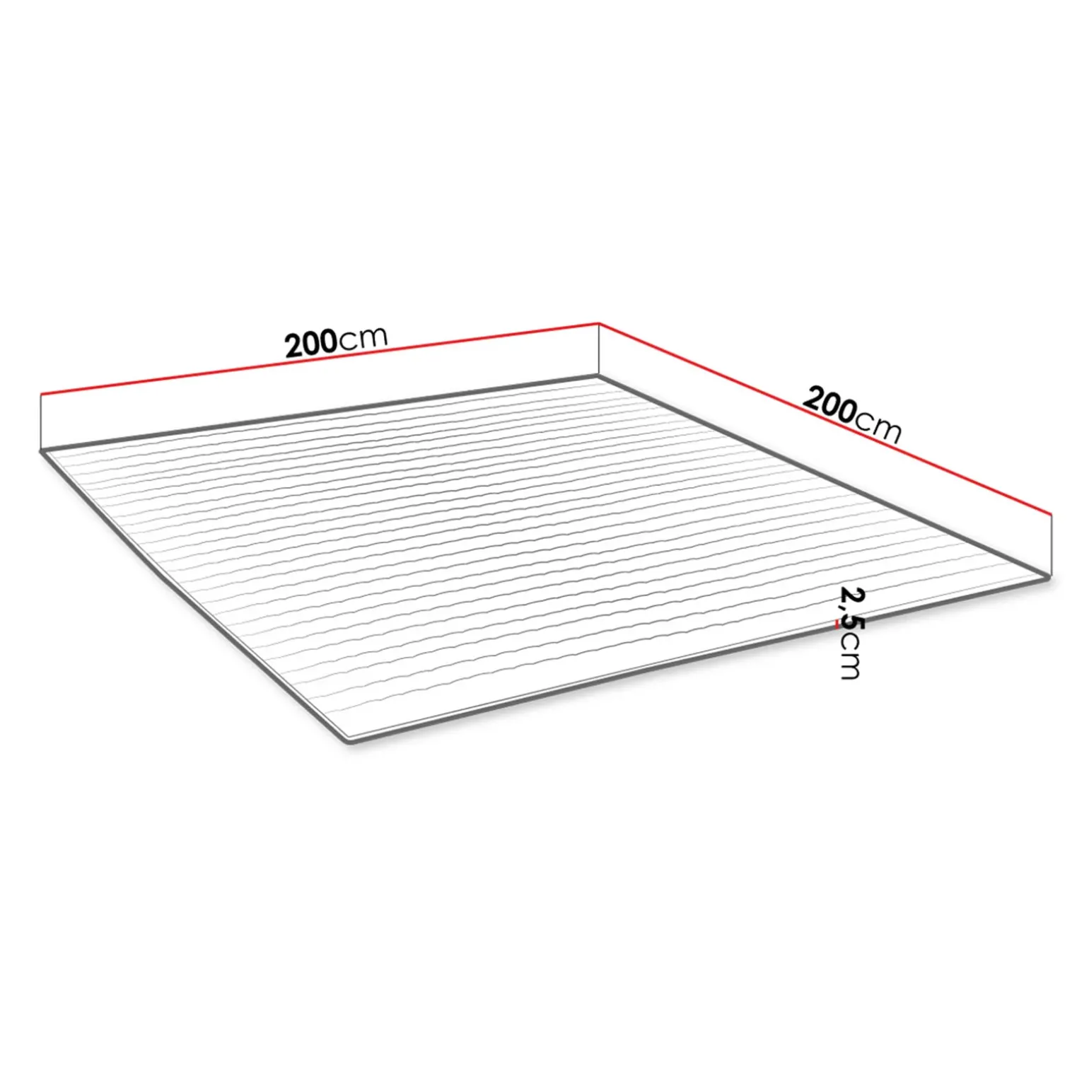 Topper matrimoniale king size 200x200cm trapuntato imbottito con elastici bianco Corsica