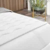 Topper piazza e mezza 120x200cm trapuntato imbottito con elastici bianco Corsica