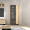 Vetrina alta 73x196h cm 2 ante rovere nero Alabaster
