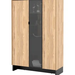 Vetrina bassa 102x152h cm 2 ante 2 cassetti interni  rovere nero Alabaster