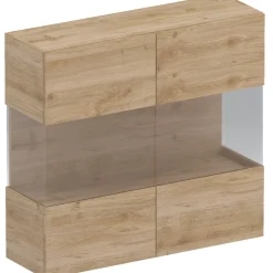 Vetrina sospesa 95x88h cm 2 ante rovere chiaro Sunset
