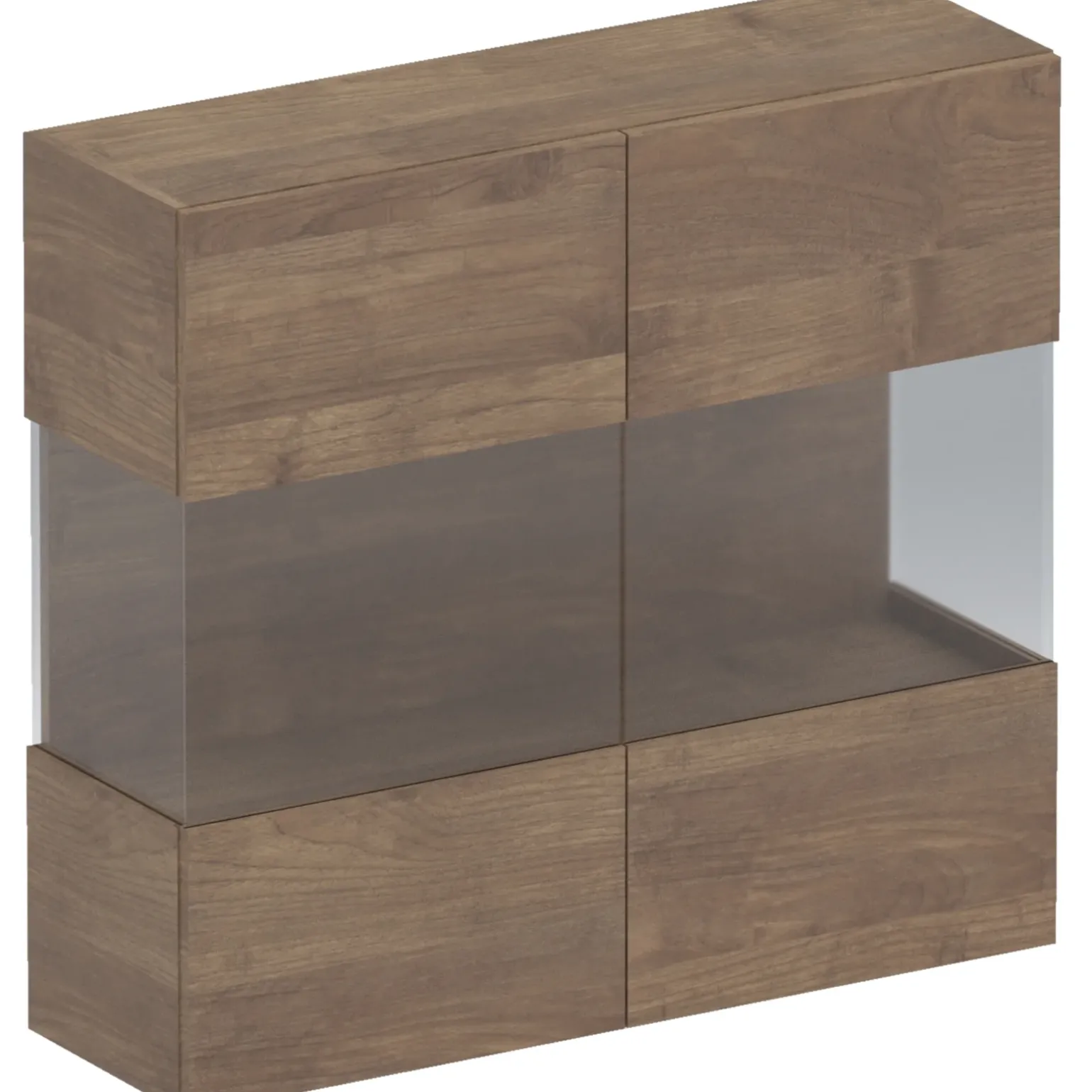 Vetrina sospesa 95x88h cm 2 ante rovere scuro Sunset