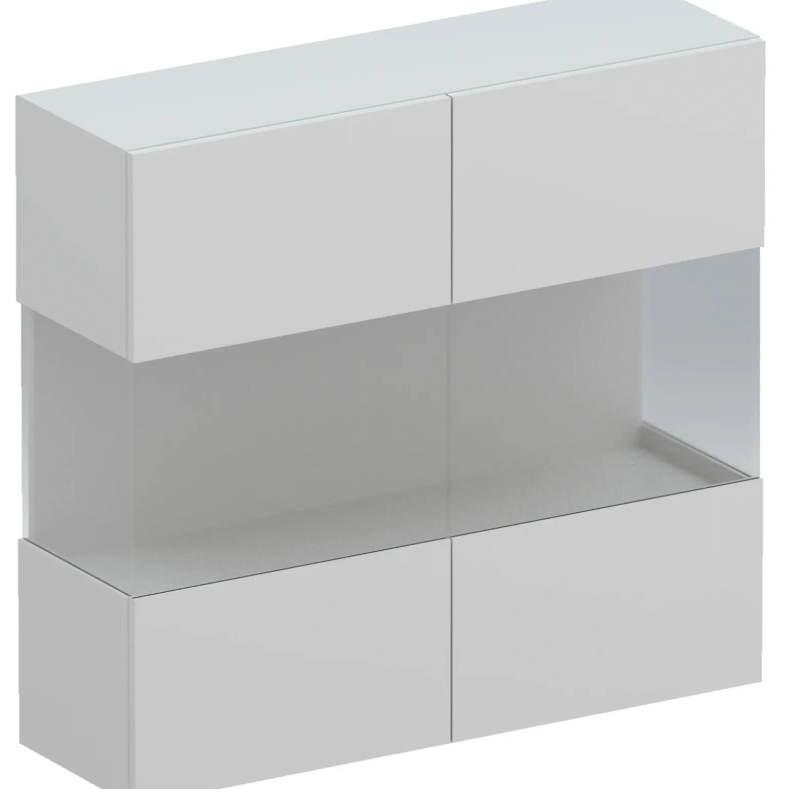 Vetrina sospesa 95x88h cm 2 ante grigio chiaro Sunset