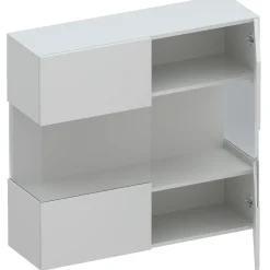 Vetrina sospesa 95x88h cm 2 ante grigio chiaro Sunset