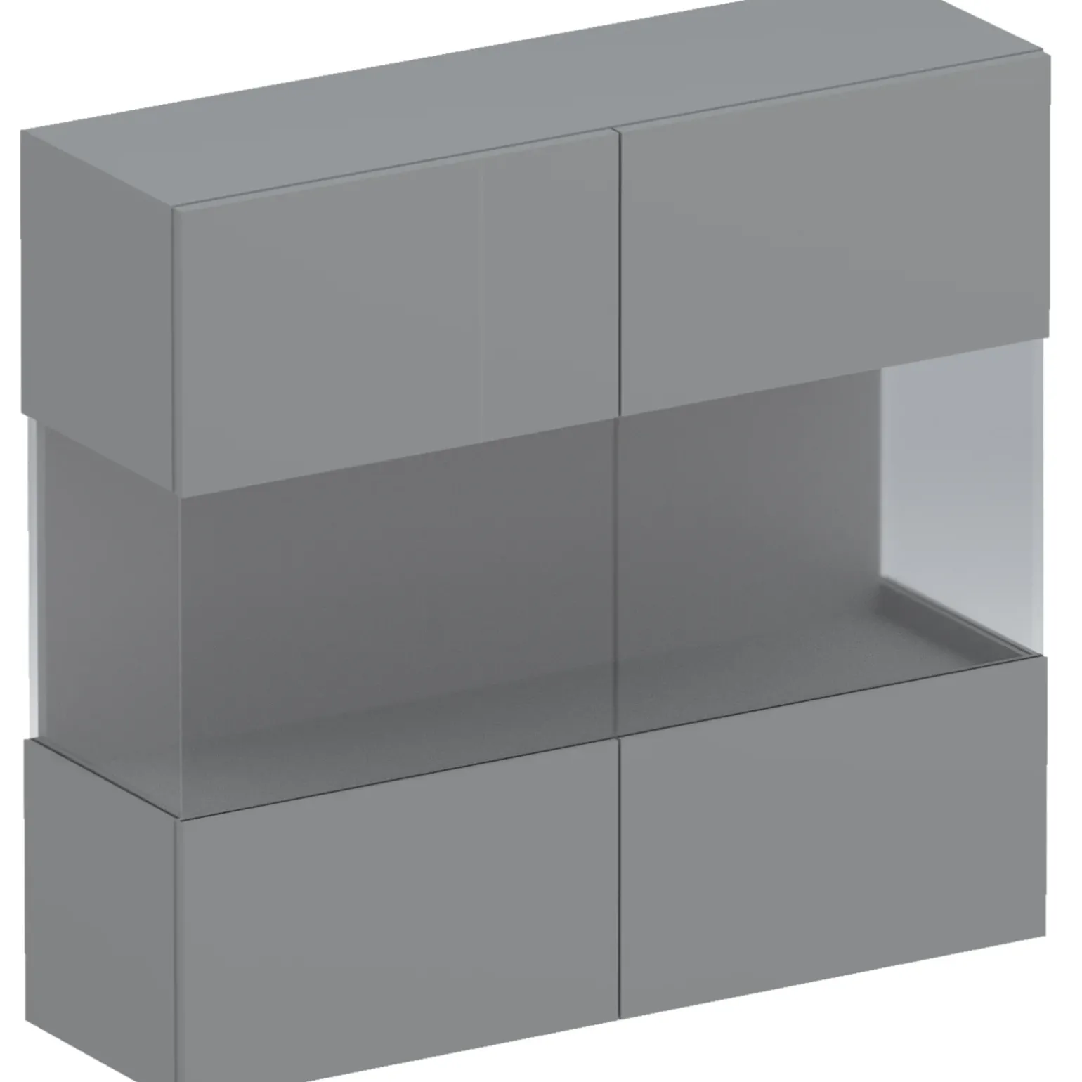 Vetrina sospesa 95x88h cm 2 ante grigio scuro Sunset