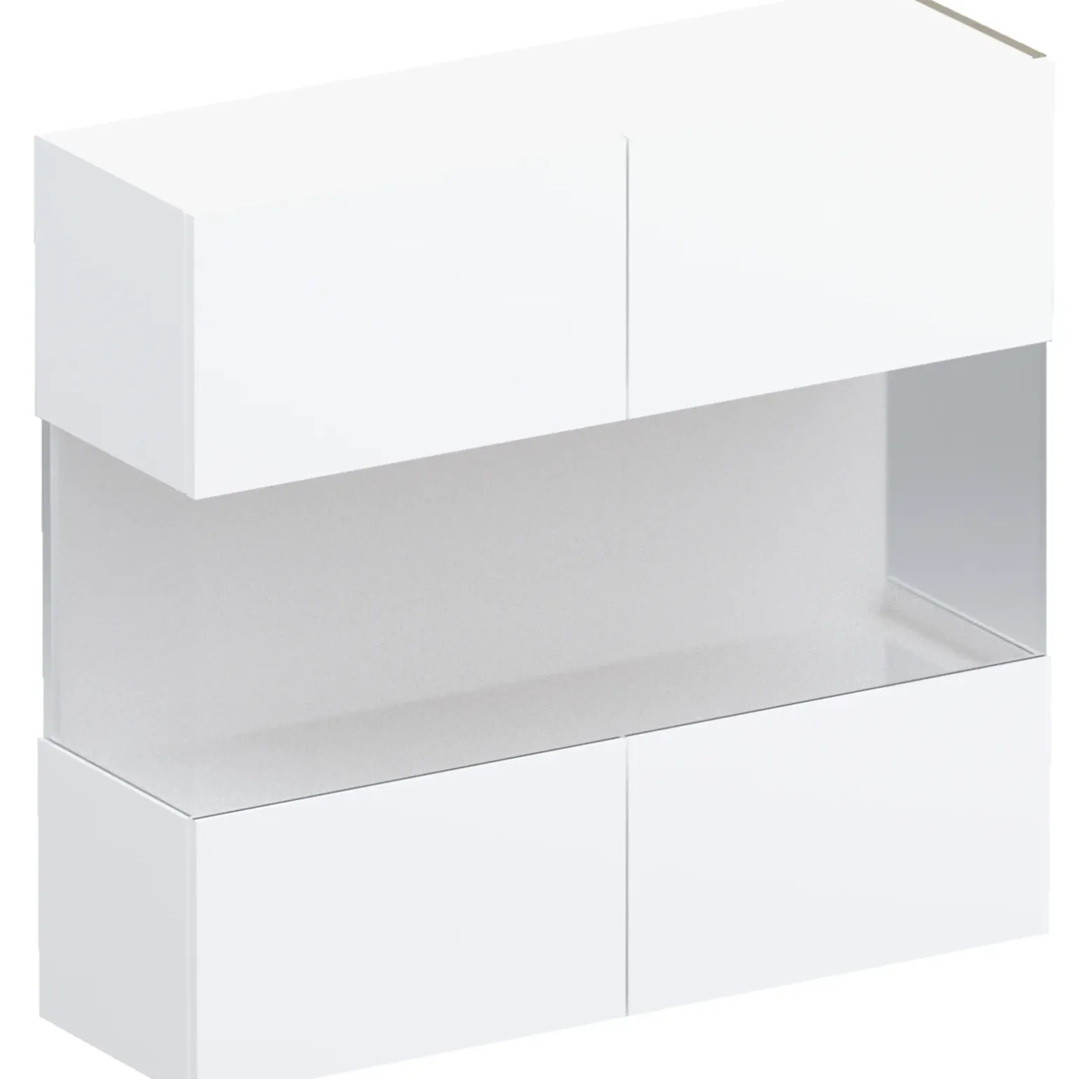 Vetrina sospesa 95x88h cm 2 ante bianco lucido Sunset