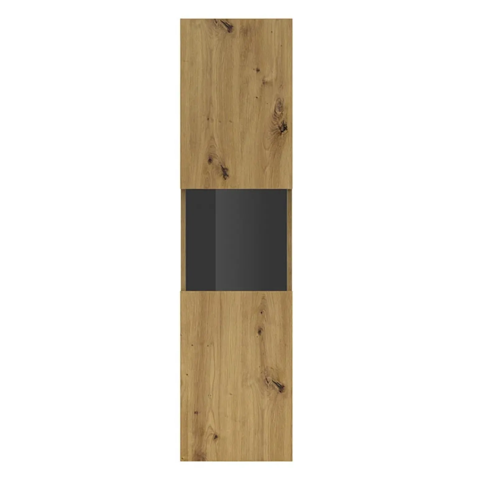 Vetrina sospesa 36x140h cm da parete rovere nero Fusion