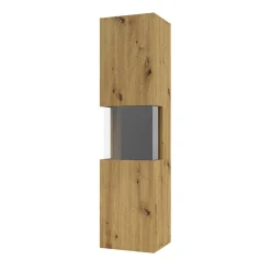 Vetrina sospesa 36x140h cm da parete rovere nero Fusion