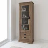Vetrina 73x204h cm 1 anta 2 cassetti soggiorno noce nero Islen